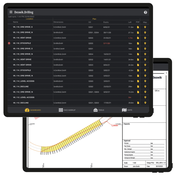 Deswik Drilling Software on Tablets